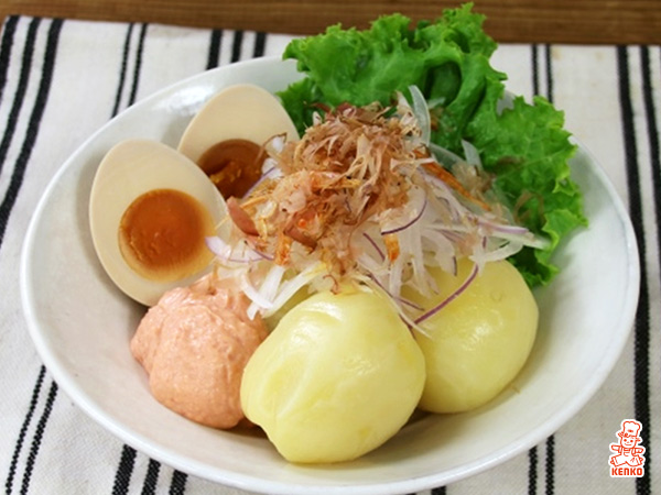 自分で作る！煮卵＆明太子のポテトサラダ