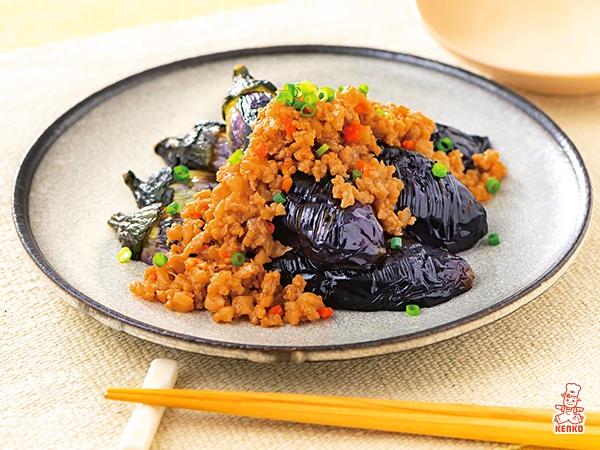 揚げなすと大豆ミートの甘辛そぼろ