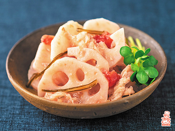 和彩万菜 蓮根と鶏肉の梅肉和え