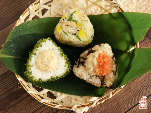 お豆でつくったツナおにぎり3種