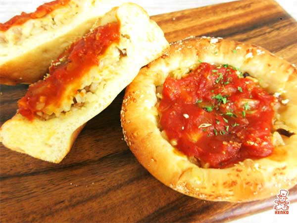 もち麦のトマトドリア風パン