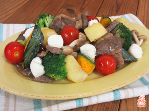 グリル野菜と牛肉のイタリアンサラダ