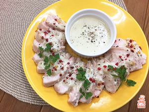チキンのレモン甘酒ソースがけ