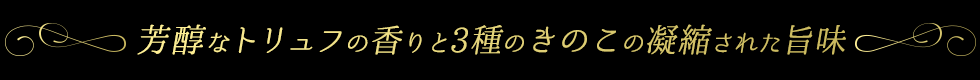 芳醇なトリュフの香りと3種のきのこ旨味