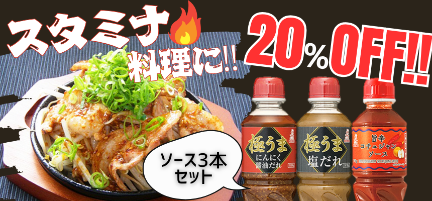 スタミナ料理におすすめソース3本セット